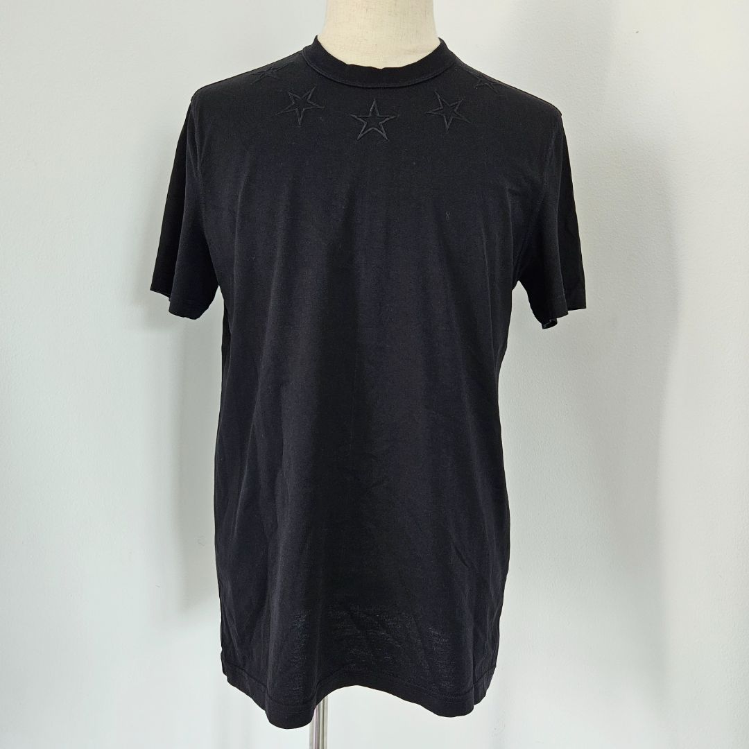 Givenchy Black T Shirt with Star along neck