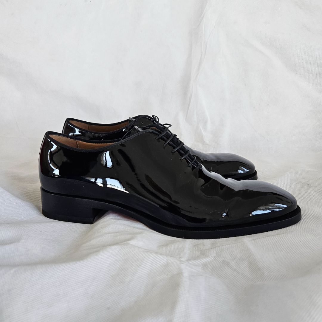 Christian Louboutin black patent oxford loafers, 43.5