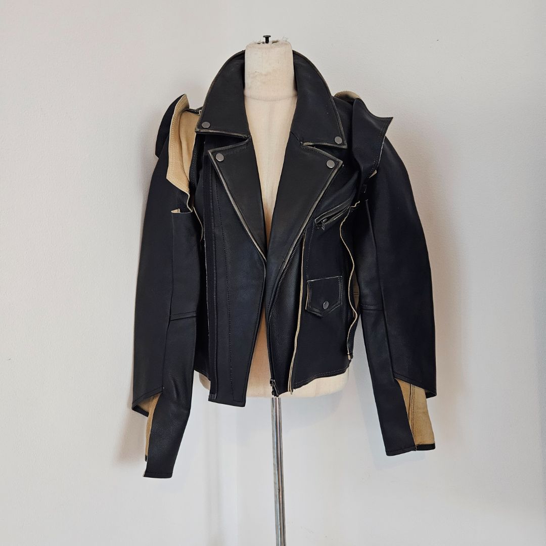 Maison Martin Margiela x HM Black Leather Biker Jacket