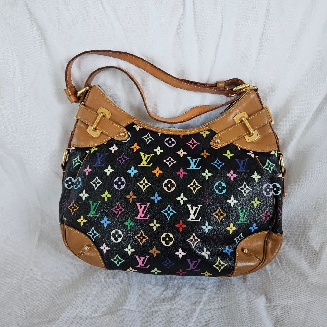 Louis Vuitton x Murakami Black Multicolor Monogram Canvas Greta