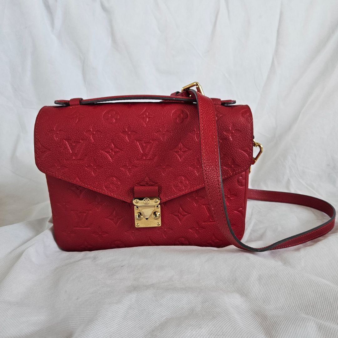Louis Vuitton Red Monogram Empreinte Pochette Metis Shoulder Bag