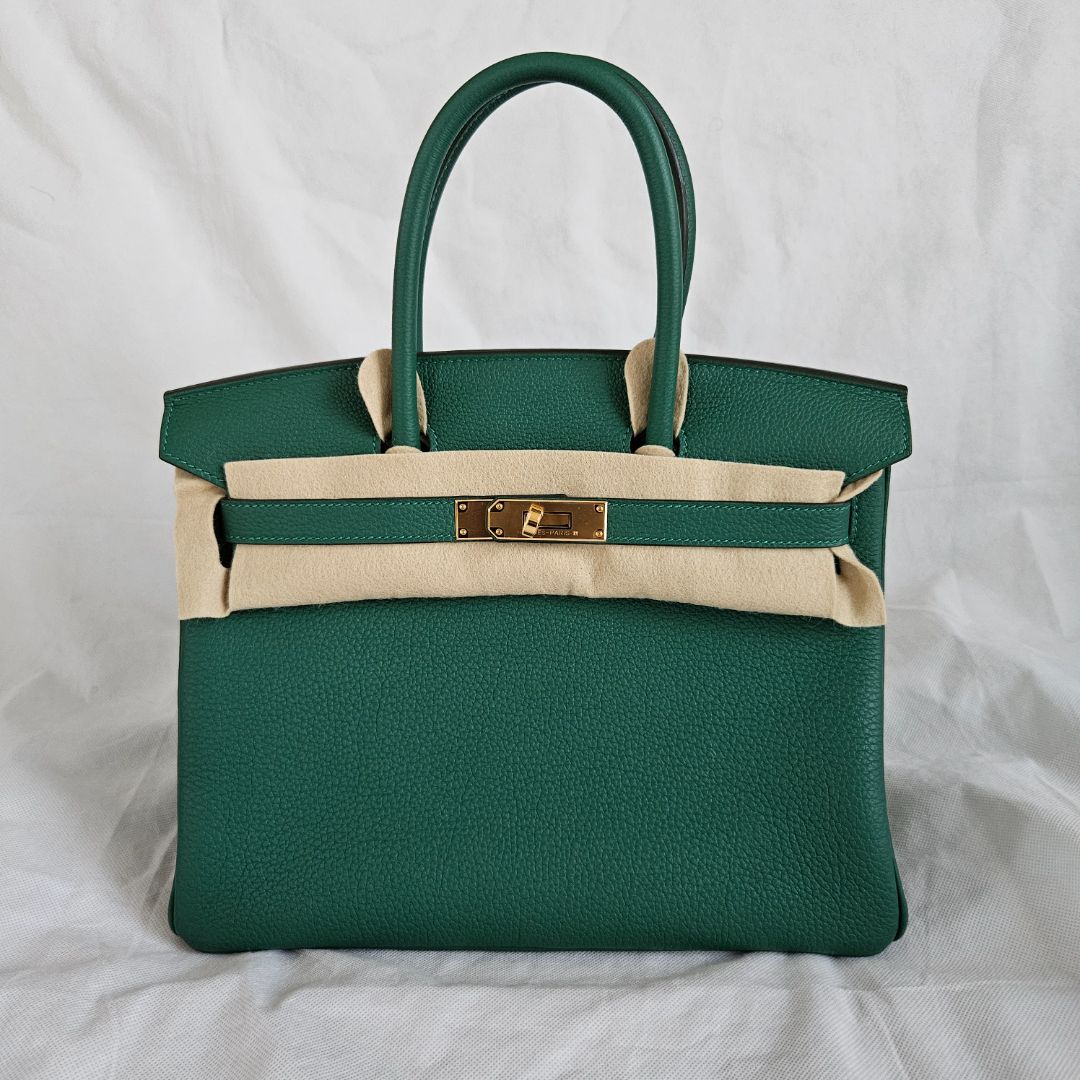 Hermès Vert Moyen Birkin 30 Bag with GHW