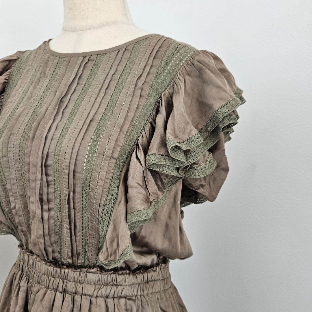 LoveShackFancy Green Tiered Mini Dress - BOPF | Business of Preloved Fashion LoveShackFancy Green Tiered Mini Dress - BOPF | Business of Preloved Fashion