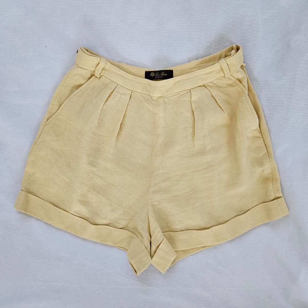 Loro Piana Yellow Linen Shorts