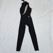 David Koma black chest cut out net insert catsuit