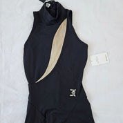 David Koma black chest cut out net insert catsuit