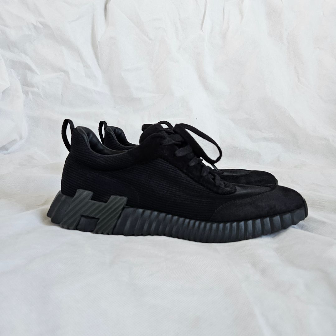 Hermes Black Bouncing Sneaker Shoes, 43