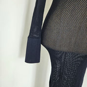 Alaia Navy Crochet Maxi Body Dress