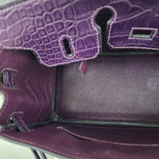 Hermès Birkin 25 Amethyst Crocodile Palladium Hardware