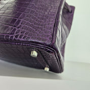 Hermès Birkin 25 Amethyst Crocodile Palladium Hardware