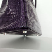 Hermès Birkin 25 Amethyst Crocodile Palladium Hardware