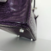 Hermès Birkin 25 Amethyst Crocodile Palladium Hardware