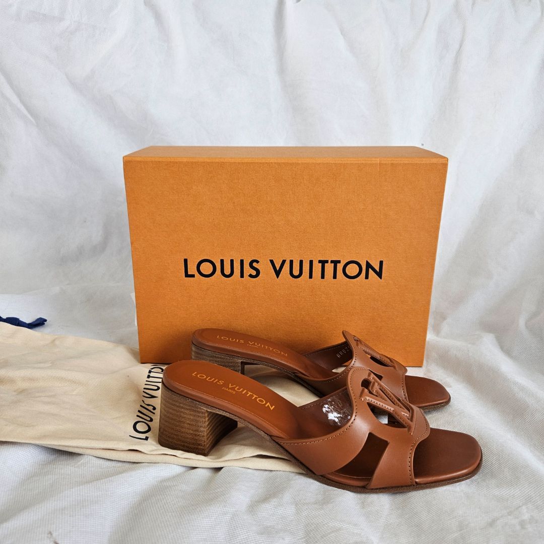 Louis Vuitton Brown Leather Isola Mule,38