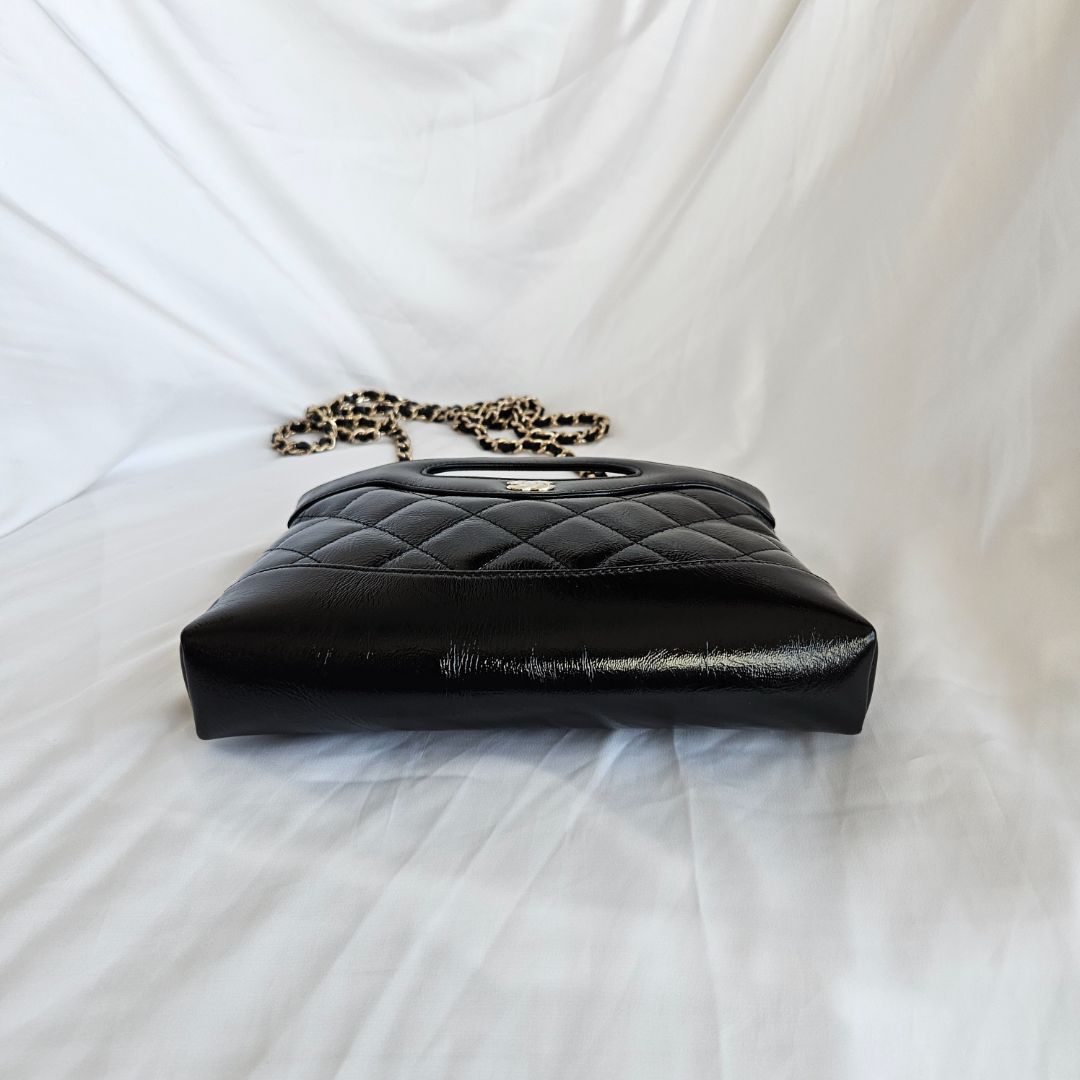 Chanel quilted Black Mini 31 Aged Skin Leather Bag BOPF