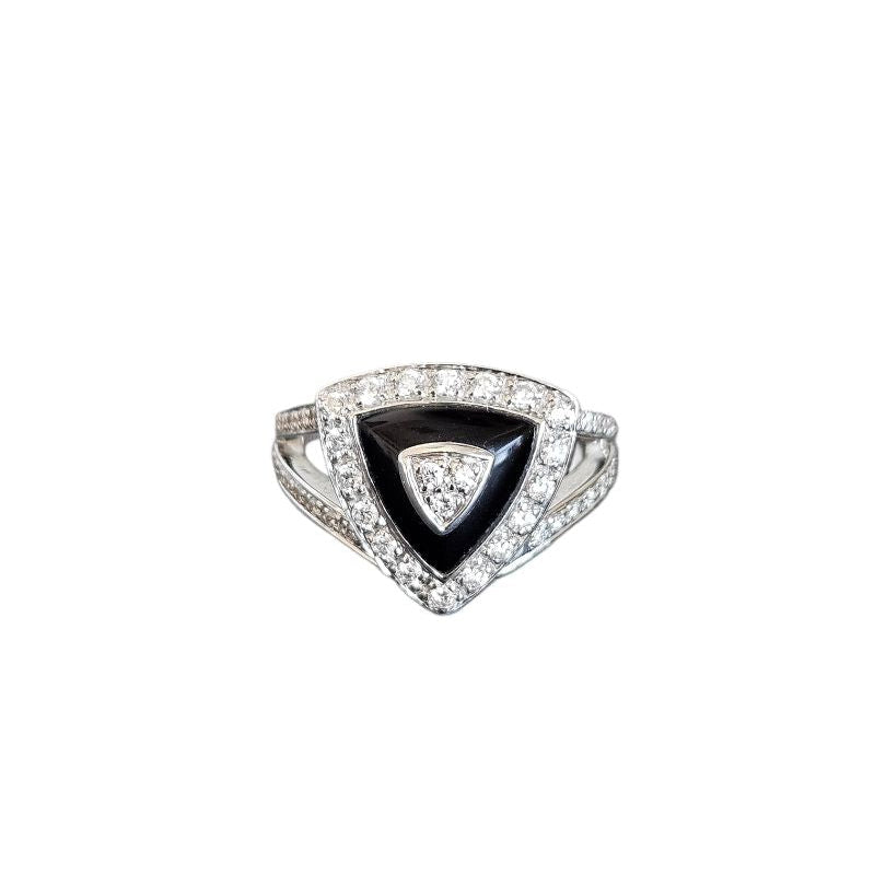 Maubousin Dream and Love Diamond w/ Onyx White Gold Ring Jewelry, 53