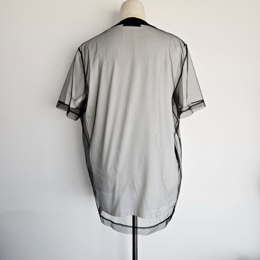 Prada White/Black Embroidered Logo Jersey T Shirt