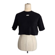 Off-White Rib Knit Black Crop Top