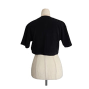 Off-White Rib Knit Black Crop Top