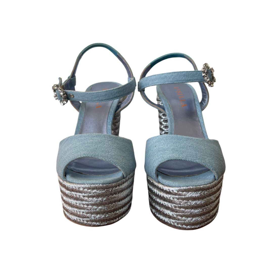 Le Silla Denim Blue/Silver Ankle Strap Sandal