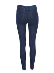 Chanel Blue Wool Ribbed Knit Sweater Dress W/ Leggings
