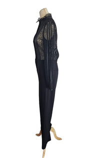 Pinko Black Aberdaron Stretch Lace Jumpsuit