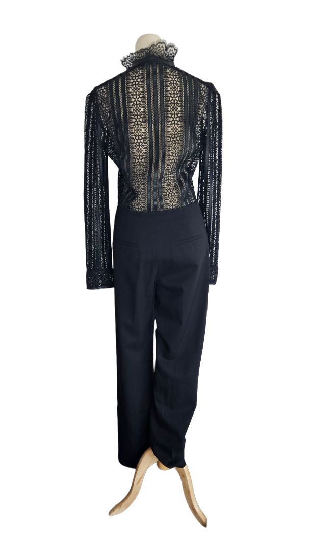 Pinko Black Aberdaron Stretch Lace Jumpsuit