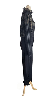Pinko Black Aberdaron Stretch Lace Jumpsuit