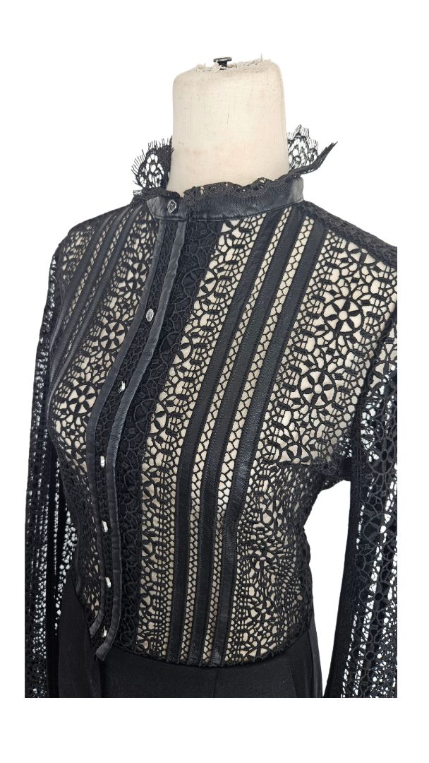 Pinko Black Aberdaron Stretch Lace Jumpsuit