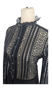 Pinko Black Aberdaron Stretch Lace Jumpsuit