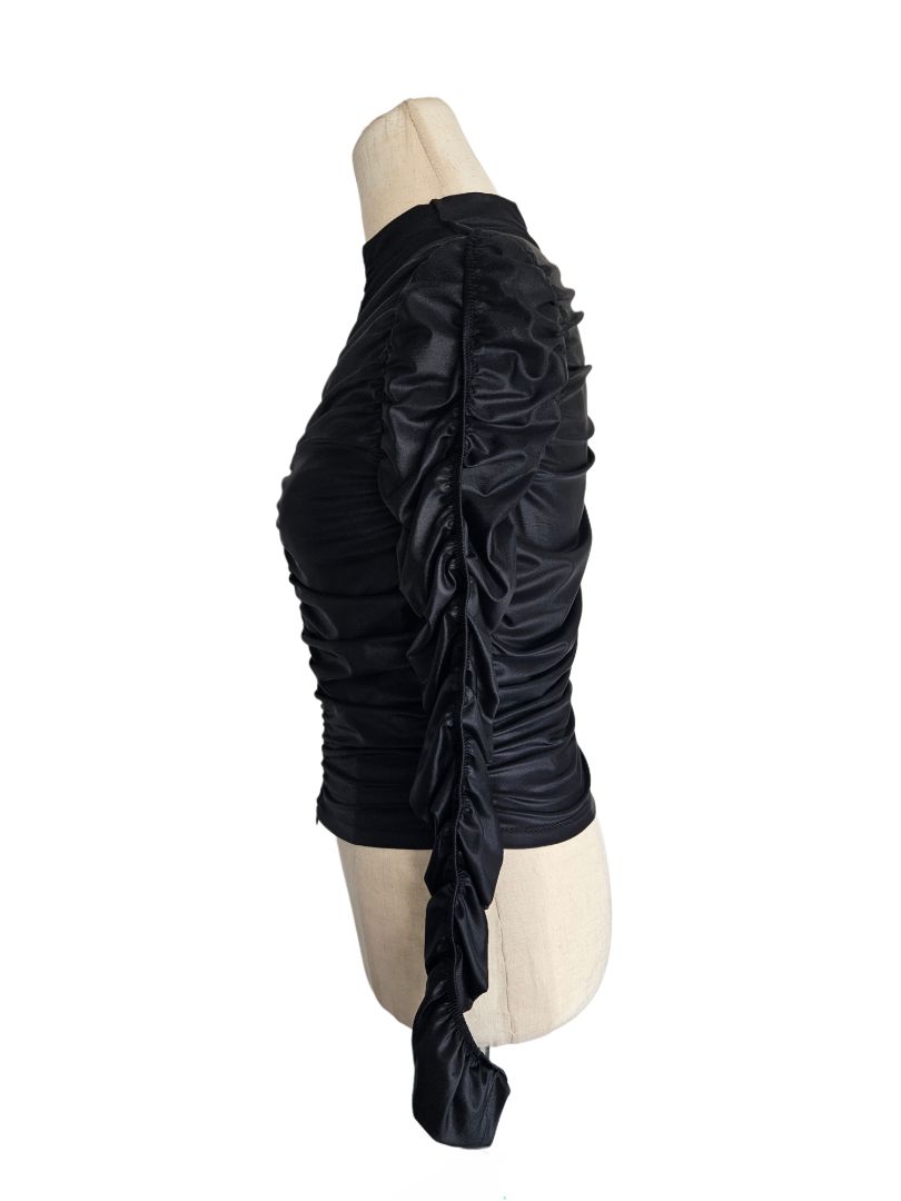 Alexander Wang Black Ruched Long Sleeve Top & Legging Set