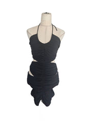 Monot Black Cut Out Halter Neck Dress