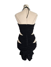 Monot Black Cut Out Halter Neck Dress
