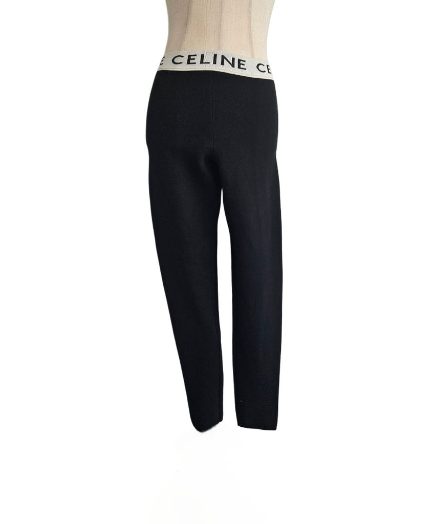 Celine Black Band Logo Technical Jersey Leggings - BOPF | Business