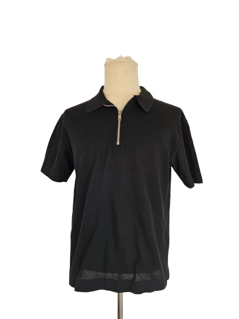 Givenchy Black Zip Mens Polo Shirt