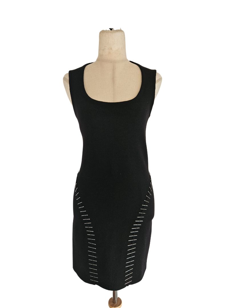 Alaia Black Pin Detail Mini Dress, 36 - BOPF