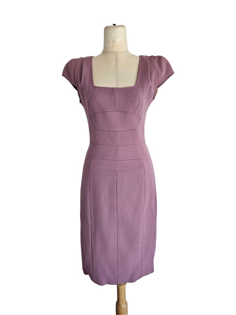 elie saab midi dress Elie Saab Purple Short Sleeve Midi Dress