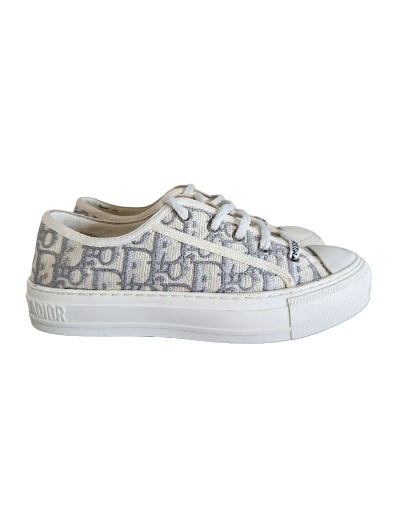 Christin Dior Grey/Beige Obblique  Lace Up Sneaker