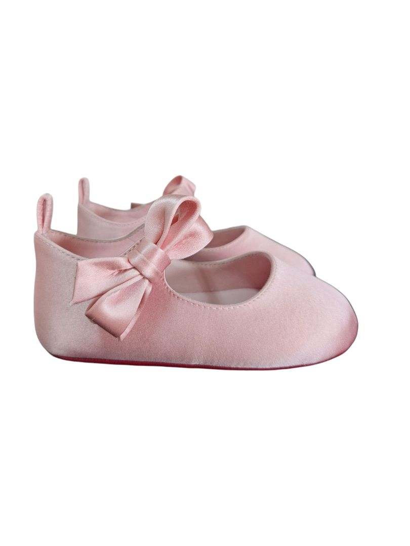 Louboutin Baby Shoes Christian Louboutin Pink Satin Bow Baby