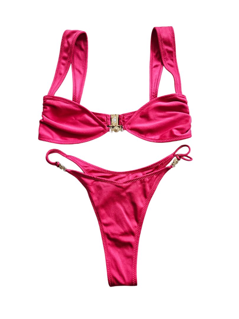 Sommer Hot Pink Bikini Thong 2 Piece Swimsuit