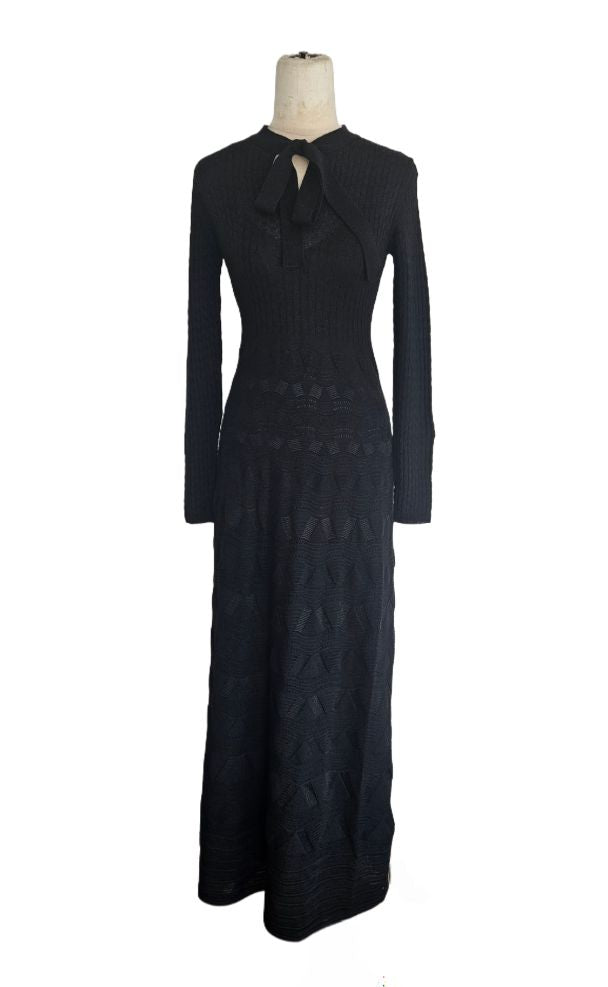 M Missoni Black Long Sleeve Knitted Dress - BOPF