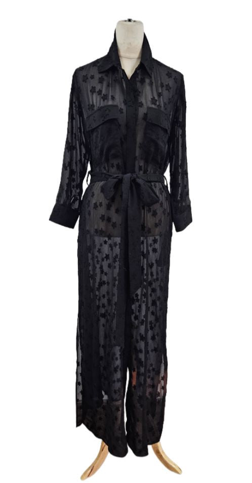 L'agence Black Star Design Citru Button Belted Dress