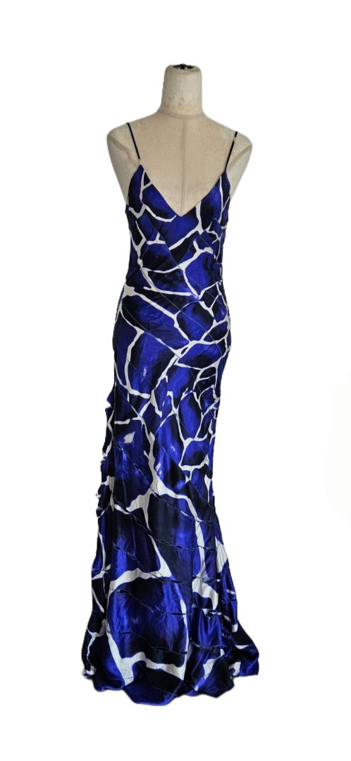 Roberto Cavalli Tri Color Cut Out Detail Flared Dress