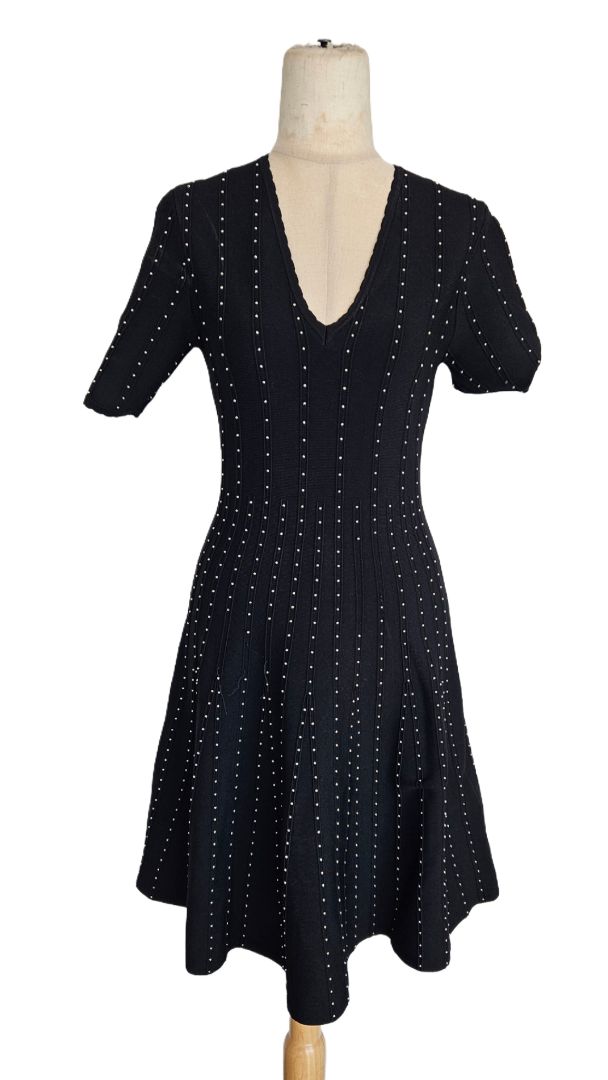 Sandro Black Vaness Beaded Knit Dress - BOPF