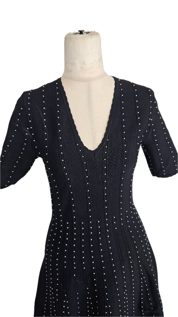 Sandro Black Vaness Beaded Knit Dress - BOPF | Business of Preloved Fashion Sandro Black Vaness Beaded Knit Dress - BOPF | Business of Preloved Fashion