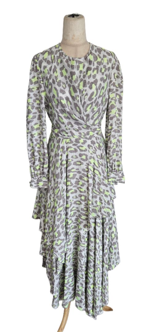 Poca & Poca Tricolor Animal Print Detail Dress