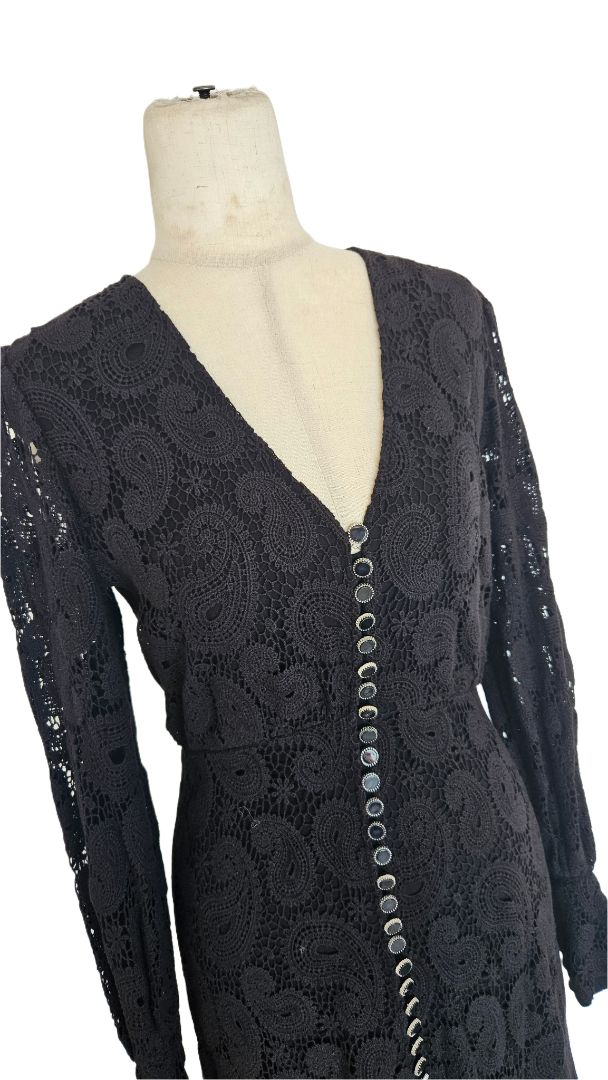 The Kooples Black Button Lace Dress - BOPF | Business of Preloved Fashion The Kooples Black Button Lace Dress - BOPF | Business of Preloved Fashion