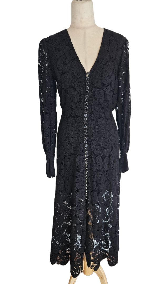 The Kooples Black Button Lace Dress - BOPF