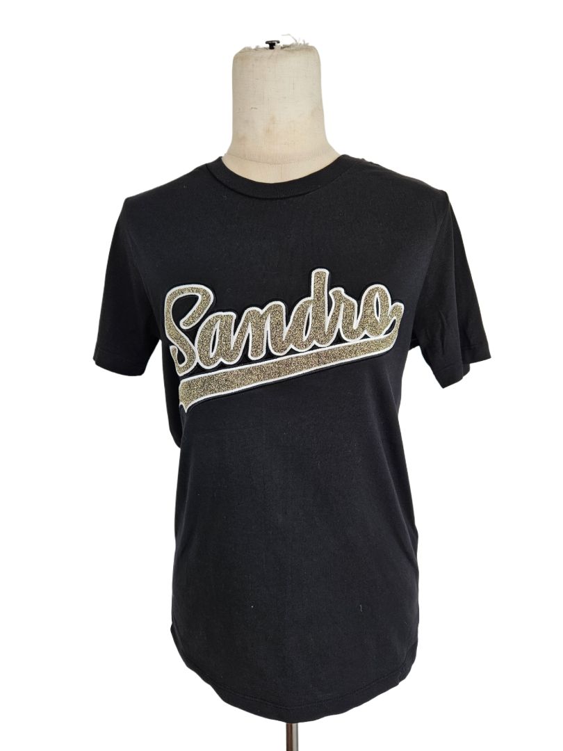 Sandro Black Print T Shirt