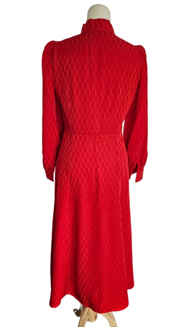 Sandro Red Raya Jacquard Midi Dress - BOPF | Business of Preloved Fashion Sandro Red Raya Jacquard Midi Dress - BOPF | Business of Preloved Fashion