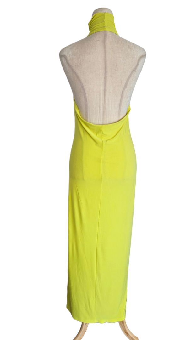 neon yellow bodycon dress Neon Yellow Bodycon Dress - Sequin Dress - Surplice Bodycon Dress